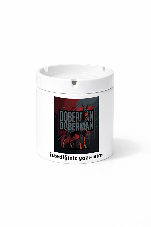 Animal Doberman Dobermann Dog Double Sided Printed Ash Tray Ashtray Gift