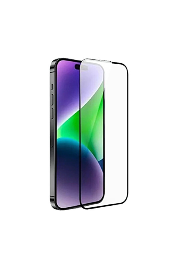 واقي شاشة زجاجي ثلاثي الأبعاد من الراتنج لهاتف iPhone 15 Pro من URR - أسود