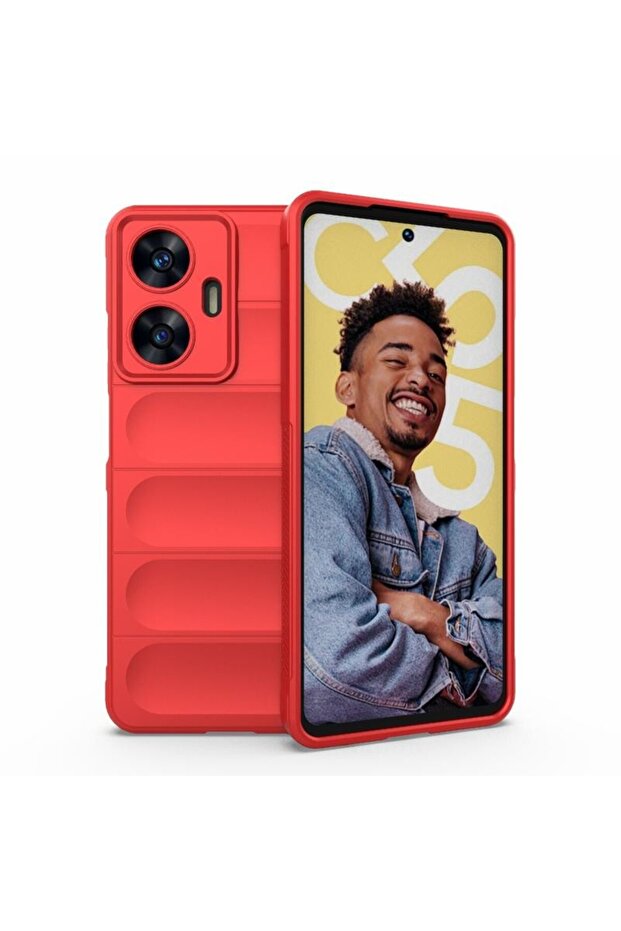 Magic Shield Θήκη Σιλικόνης Red (Realme C55) - 1