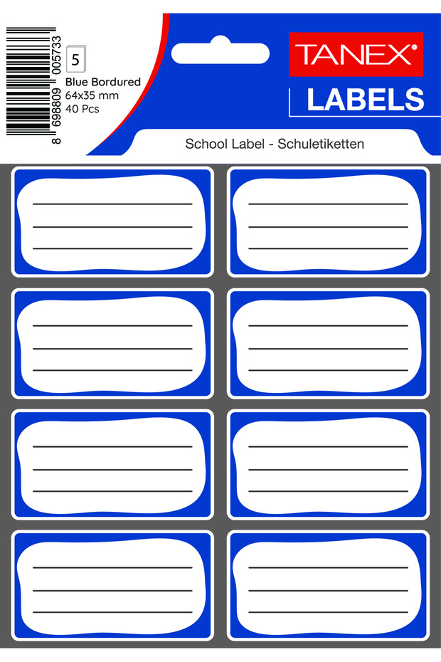 School Labels 40/SET Blue