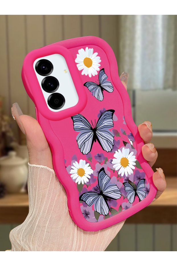 Samsung Galaxy A36 5g Compatible Case Camera Protector Red Silicone Couple Phone Case Butterfly Pattern