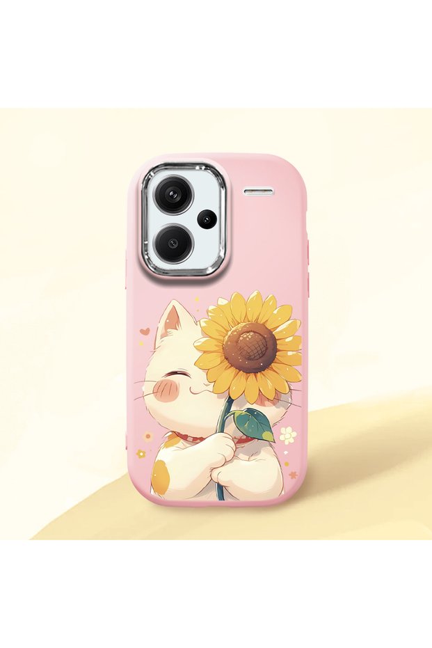 Redmi Note 13 Pro Plus 5g Compatible Case with Camera Protector Pink Silicone Couple Phone Case with Cat Pattern