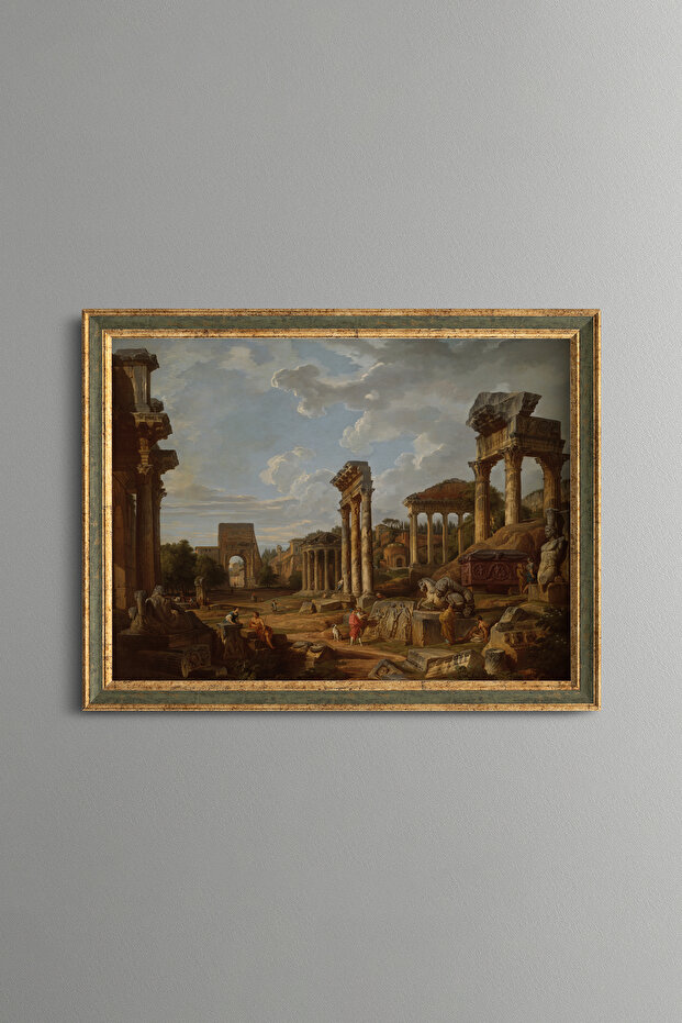 آثار روما القديمة - إطار بنمط عتيق - نموذج نحيف
