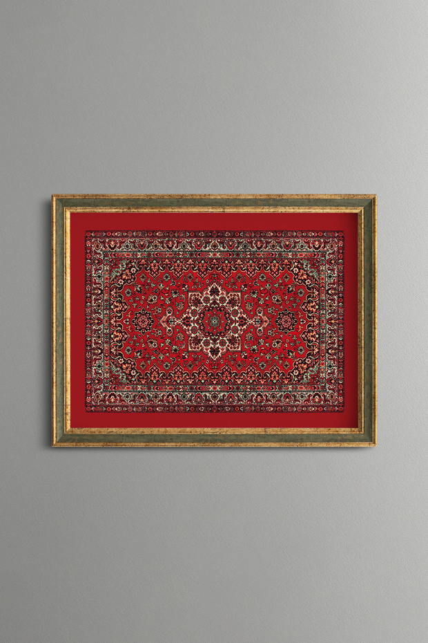 Red Carpet Pattern - Vintage Patterned Frame - Slim Model - 1