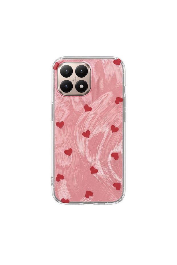 Xiaomi Mi 15t Compatible Case Pink Heart Silicone Case Red