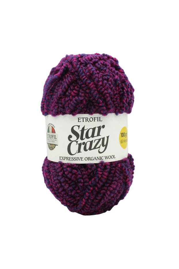 Star Crazy Knitting Yarn Burgundy 30% Organic Merino Wool 65% Acrylic 5% Polyester 100g 350m (Mu241)