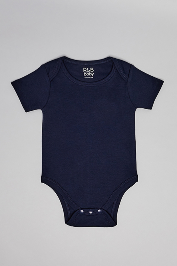 3 Pack Solid Bodysuits with Short Sleeves - 2