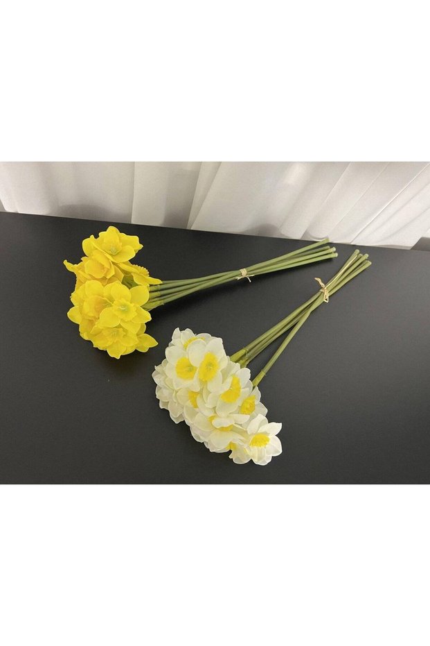 Flori Artificiale Narcise Legate Galbene Alb