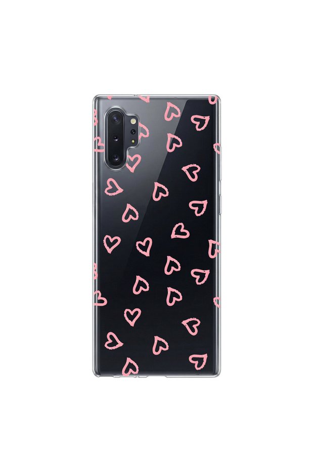 Samsung Galaxy Note 10 Compatible Heart 7 Design Transparent Case