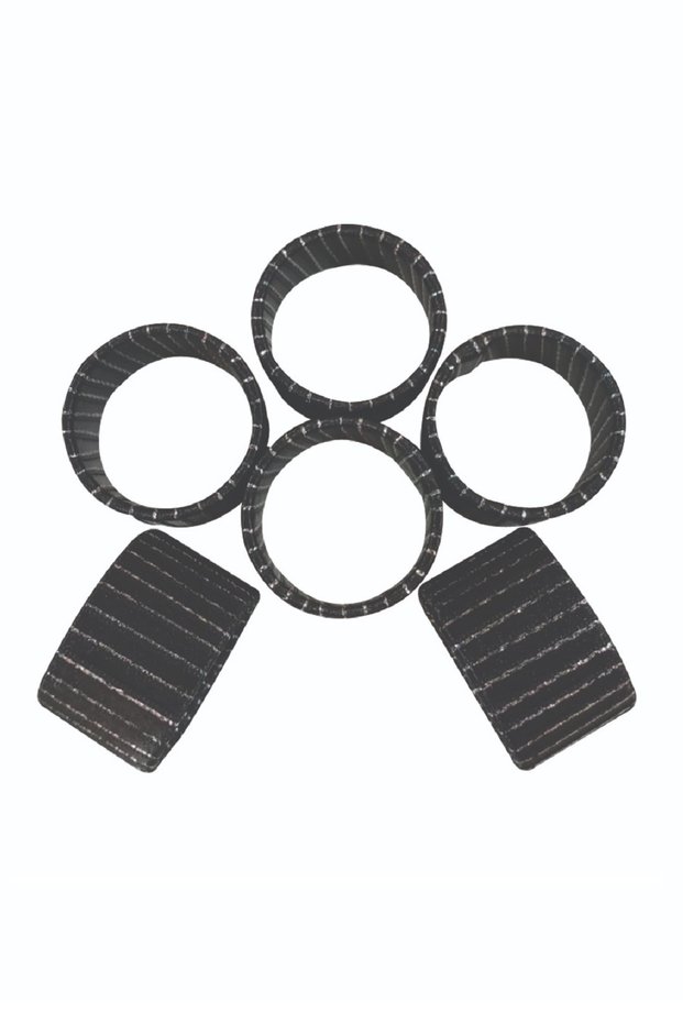 Custom Made 6-Piece Black Gold Glitter Napkin Rings