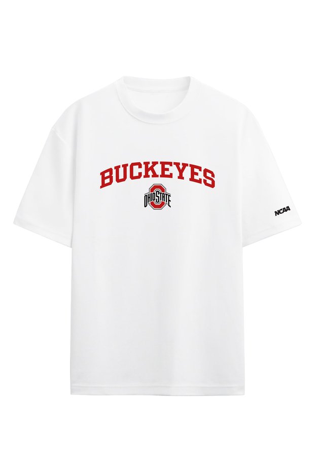 Ohio State Buckeyes Ncaa College American Football White Oversize T-Shirt