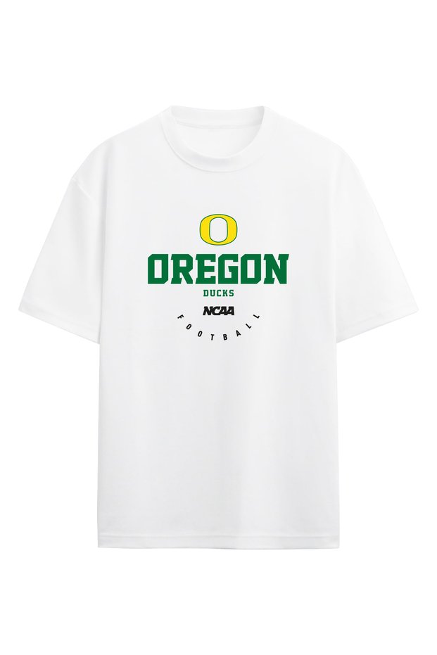 Oregon Ducks Ncaa College American Football White Oversize T-Shirt