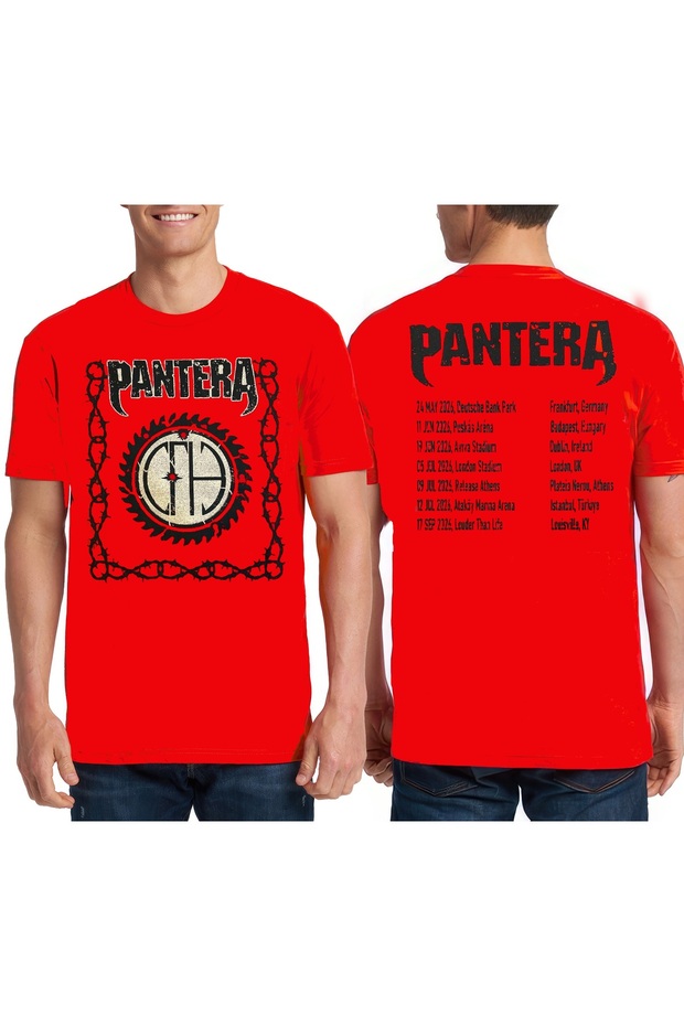 Pantera Concert Tour 2026 Front and Back Printed Unisex Tshirt