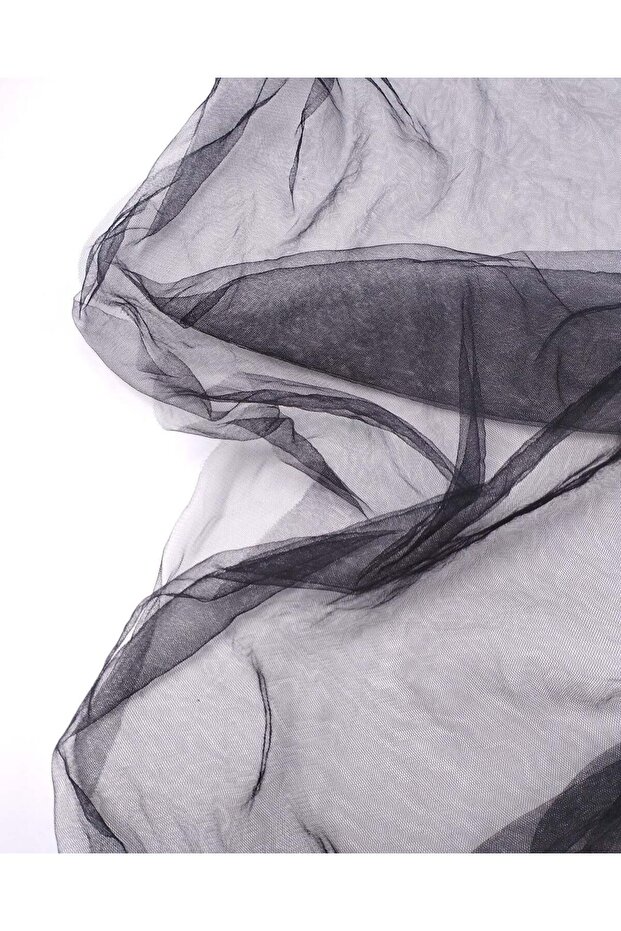 Black Tulle Fabric Thin High Stretch Soft Transparent Evening Dress Material 140X285Cm