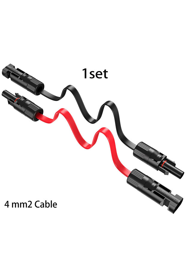 1 مجموعة كابل تمديد لوحة شمسية مسطح JMUYTOP مقاس 4 مم² 12/10 AWG 4/6 مم² مع موصلات مقاومة للماء لمركبات RV