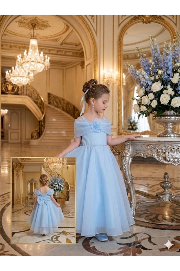 Special Occasion Girl's Dress with Bow Detail on the Back