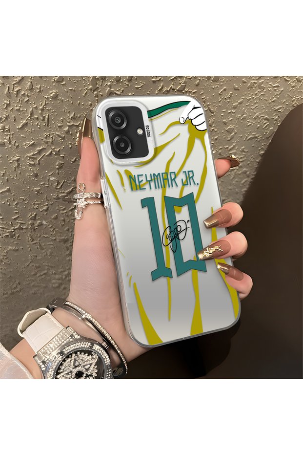 Samsung Galaxy A07 Compatible Silicone Edge Hard Back Case Couple Phone Case with Neymar Pattern