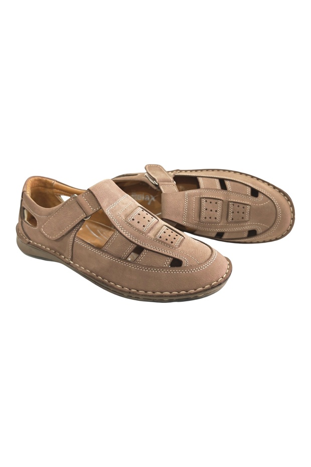 Genuine Leather Full Orthopedic Summer Perforated Comfortable Sandals Men's Shoes
