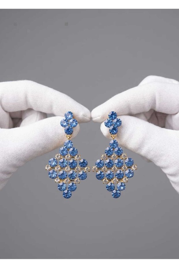 Blue Evening Dress Earrings