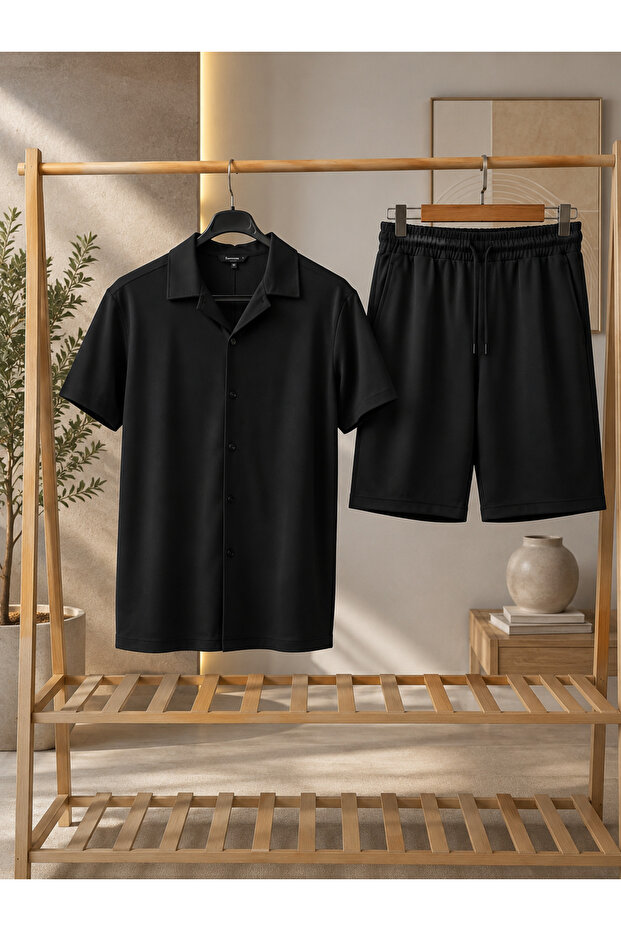 Summer Men's Shirt and Shorts Set