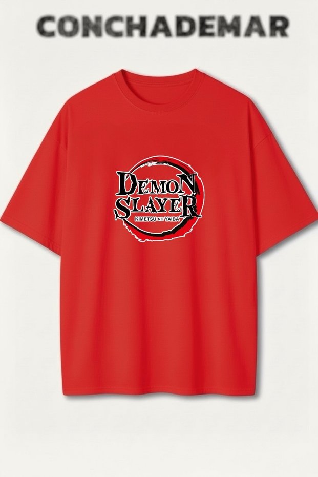 Demon Slayer Printed Colorful Oversize T-Shirt Printed Premium Oversize Cotton T-Shirt