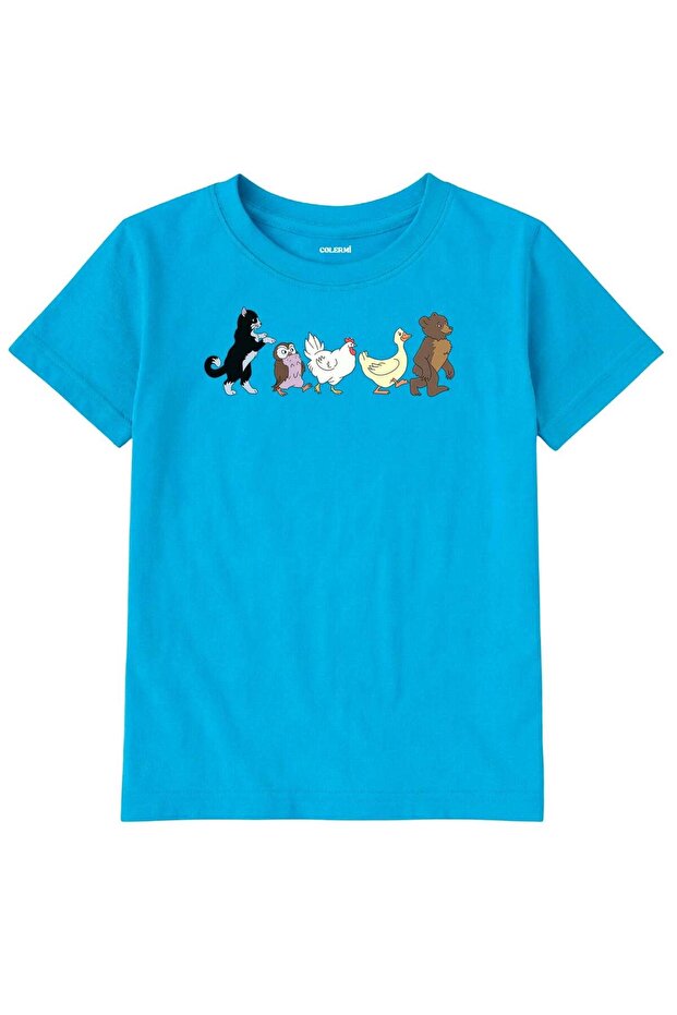 Kids' T-Shirt - Walking Cute Animals Design