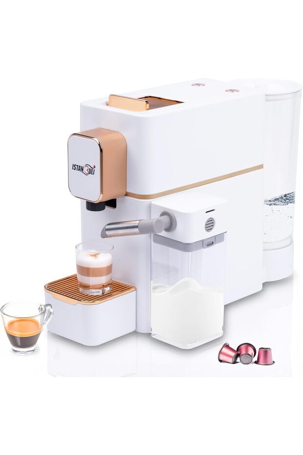 capsule coffee maker with milk tank – 19-bar pressure for perfect espresso and cappuccino with rich crema and frothy milk