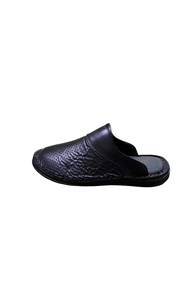 Men's Khaki Leather Sabo Slippers