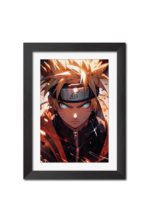 Alayra Naruto Hokage Poster Naruto Anime AI Poster Framed Paintings with ed Black Frames (12inches