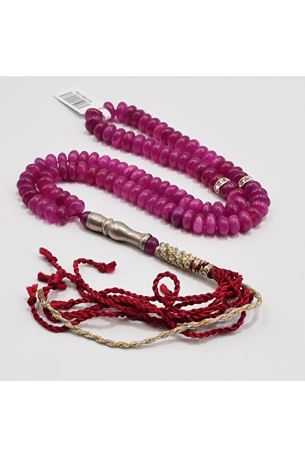 Crystal Rosary 99 Beads 3.5mm Magenta Prayer Beads 40.5g Premium Tasbih
