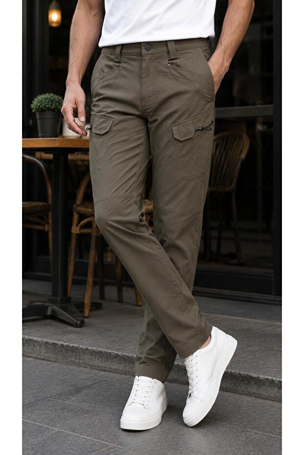 Men's Outdoor Tactical Pants Lycra Multi-Pocket Flexible Cargo Pants