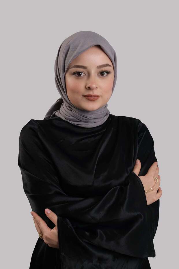 وشاح كلاسيكي سادة من أنثراسايت مصنوع من القطن الإيطالي المخيط Caz Sade 202210_25