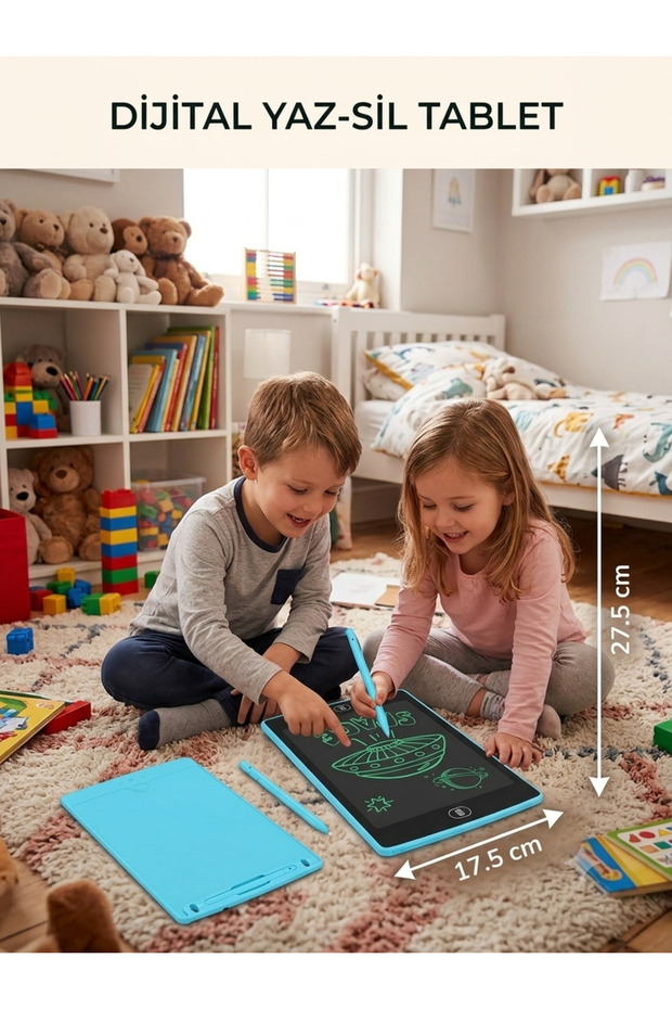 10 إنش لوحة رسم رقمية مع قلم للكتابة والتعليم، جهاز لوحي للكتابة باللون الأزرق