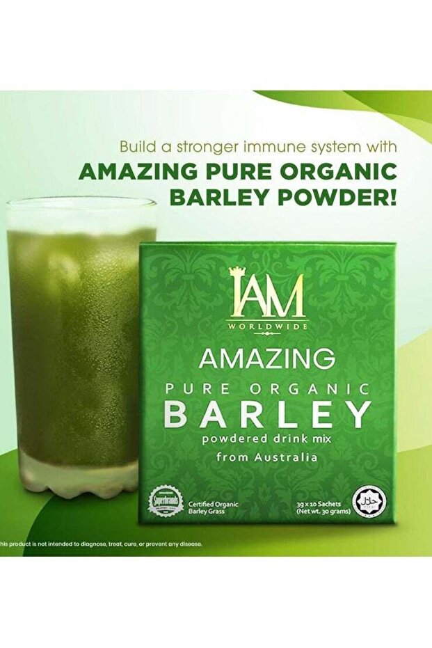 Iam Amazing Organic Barley Powder Drink for General Wellness
