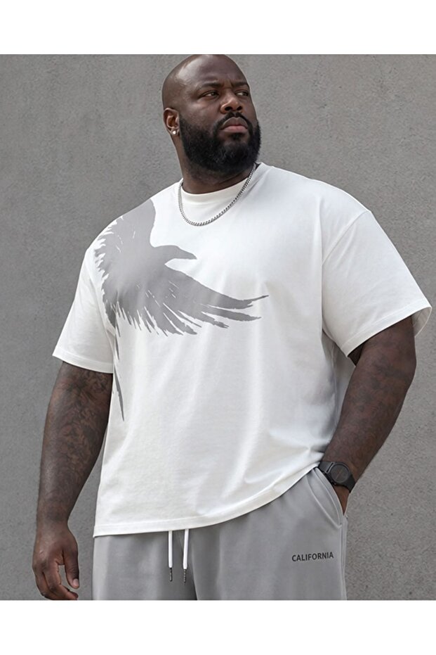 Men's Large Size Oversize 100% Cotton T-Shirt Comfortable Casual Style