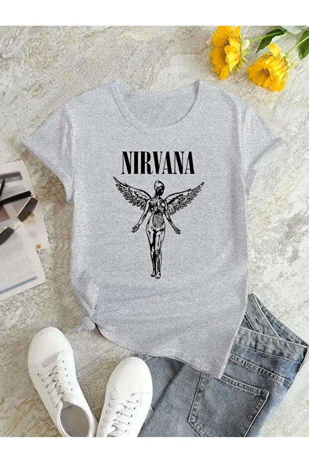 Women's Nirvana Printed Design Tshirt Oversize Loose (1014)