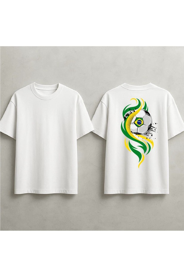 Brazil Football Ball Printed Oversize T-Shirt
