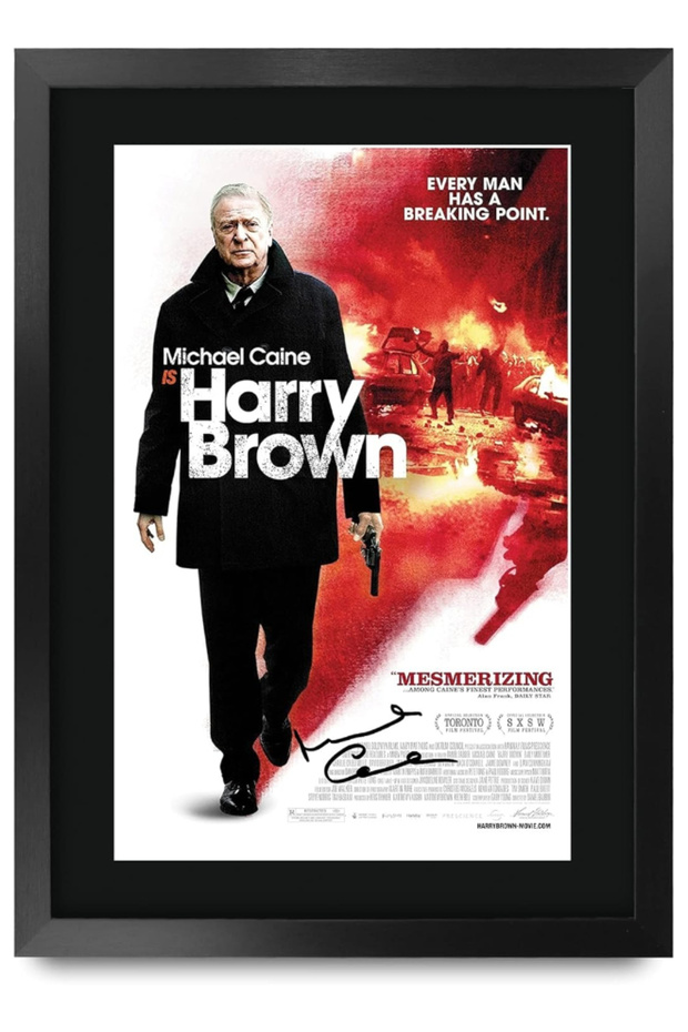 Harry Brown The Cast Michael Caine Gifts Printed Poster Signed Autograph Picture for Movie Memorabilia Fans - A3 Framed