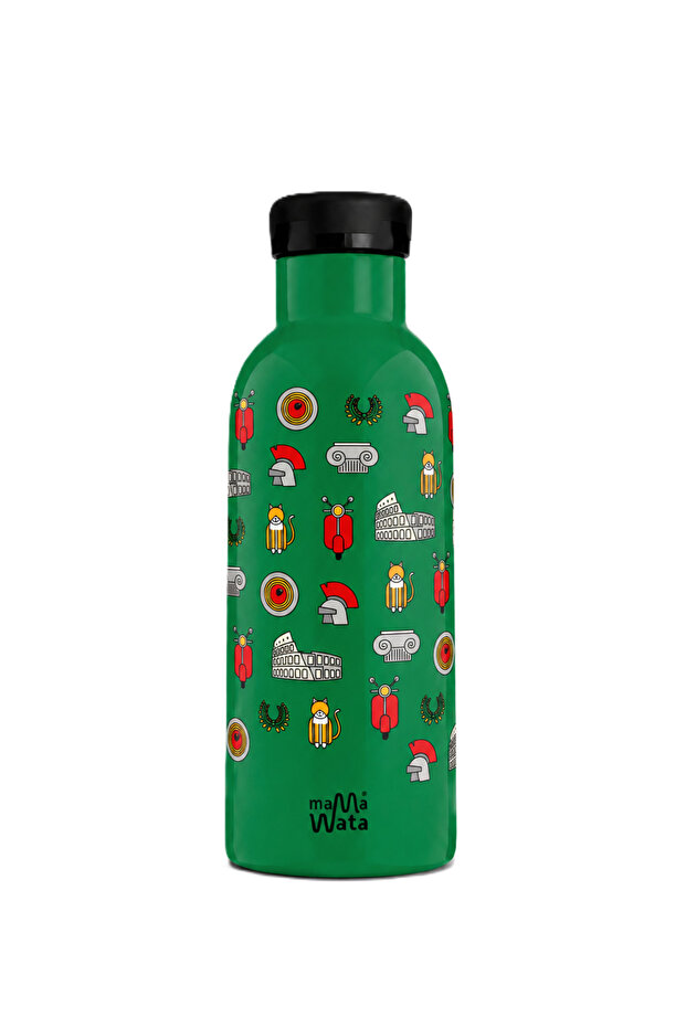 Rome Children's Thermos Bottle with Straw 470 ml Stainless Steel Leak-Proof Insulated Water Bottle