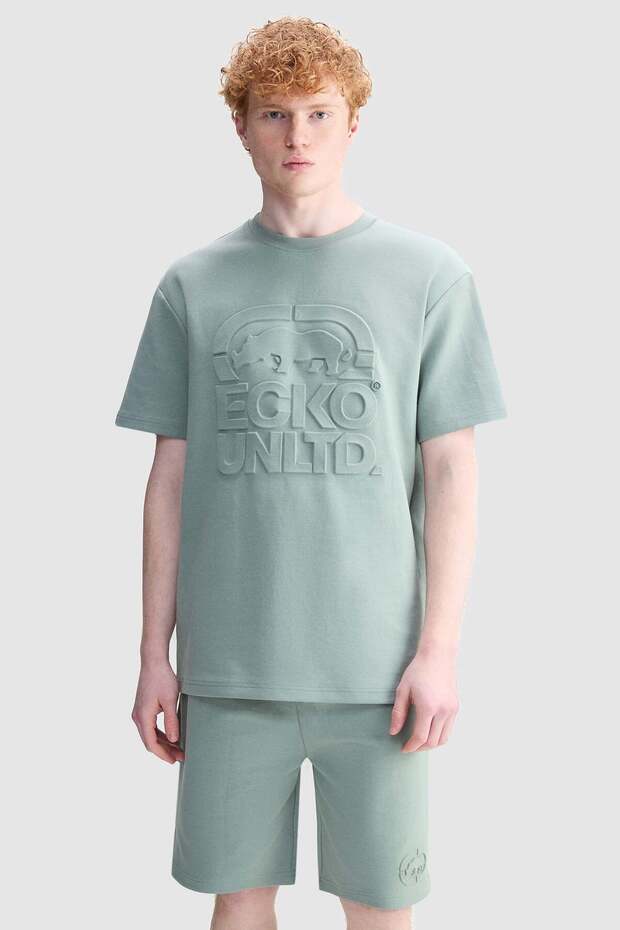 Brooks Loose Fit Crew Neck Printed 100% Cotton Men's Green T-Shirt