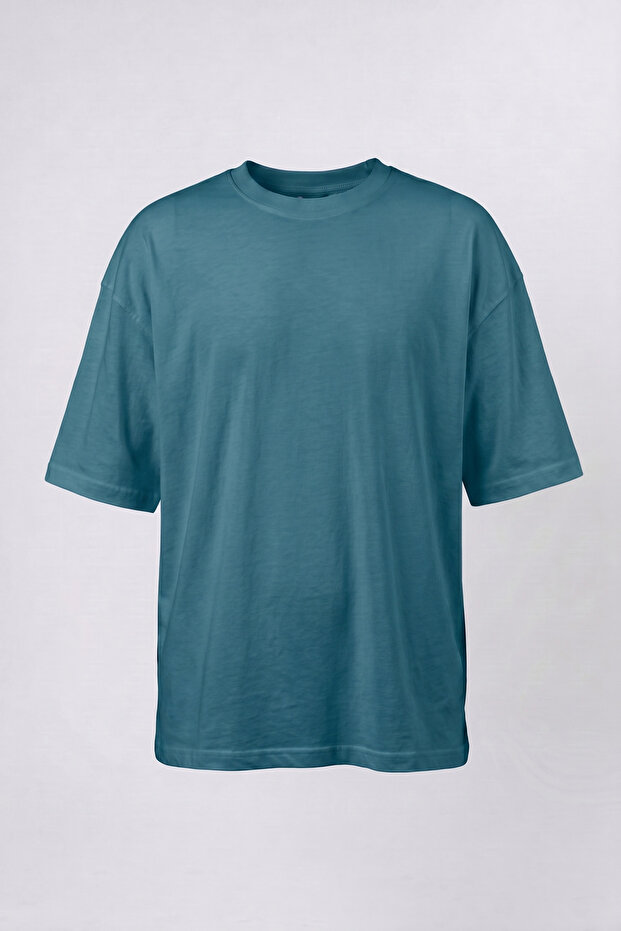 Tricou Basic Oversize Verde Smarald - 4