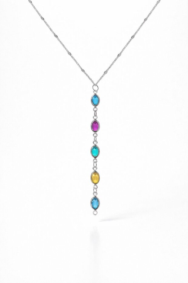Silver Color Crushed Chain Row Oval Ye Model Steel Necklace Stainless Steel Colorfast Gift