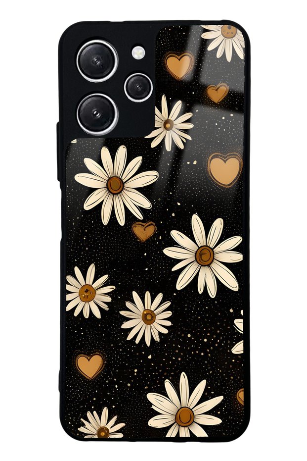 Xiaomi Redmi 12 Glossy Phone Case with Midnight Daisies Design