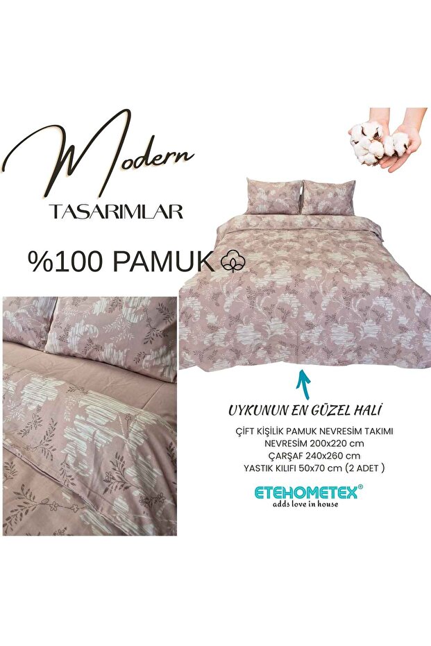 Etehometex 100% Cotton Duvet Cover Set Double Size