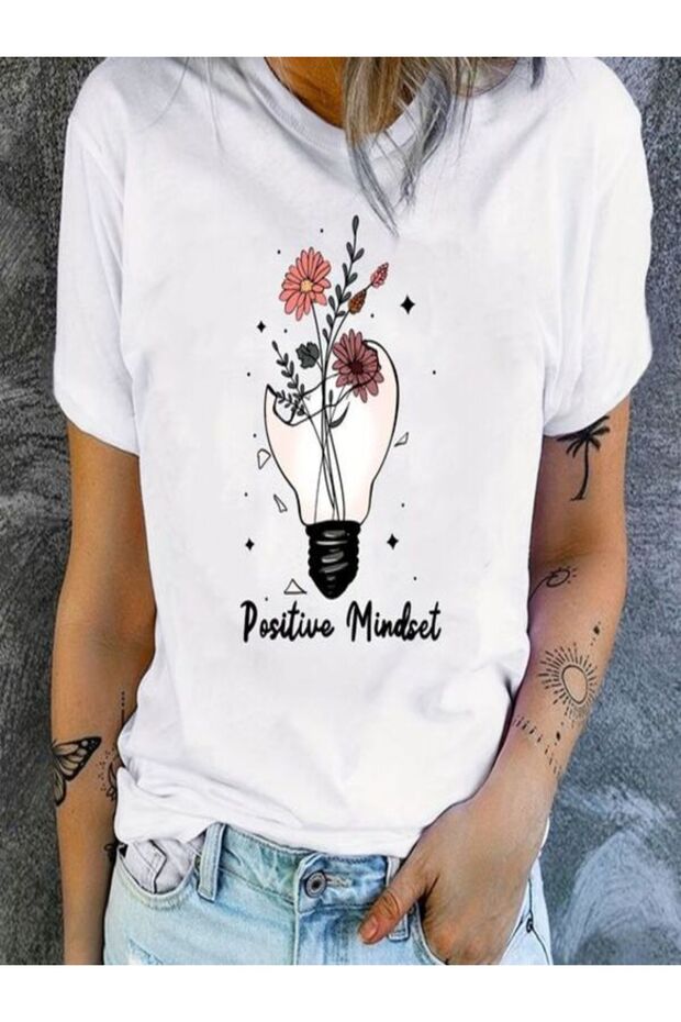 Positive Mindset Printed T-Shirt