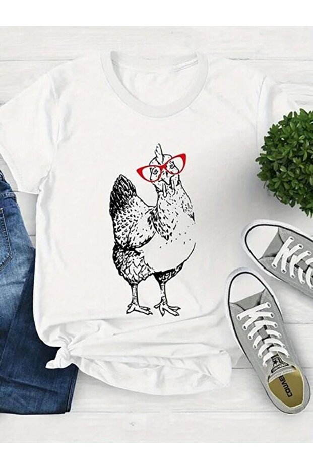 White Printed Oversize T-Shirt