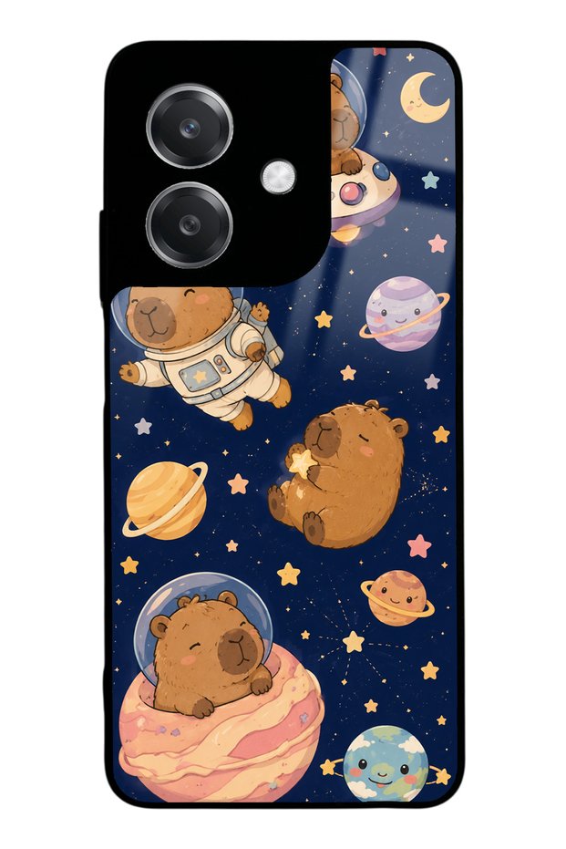 Oppo A3 Glossy Phone Case with Cosmic Capybara Design