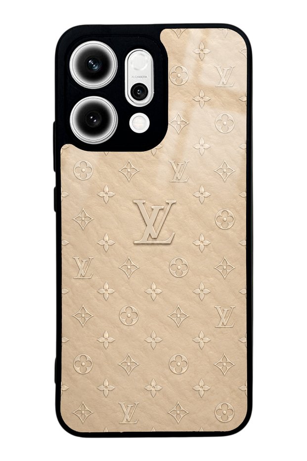 Oppo Reno 14 Beige Gold Lv Design Glossy Phone Case