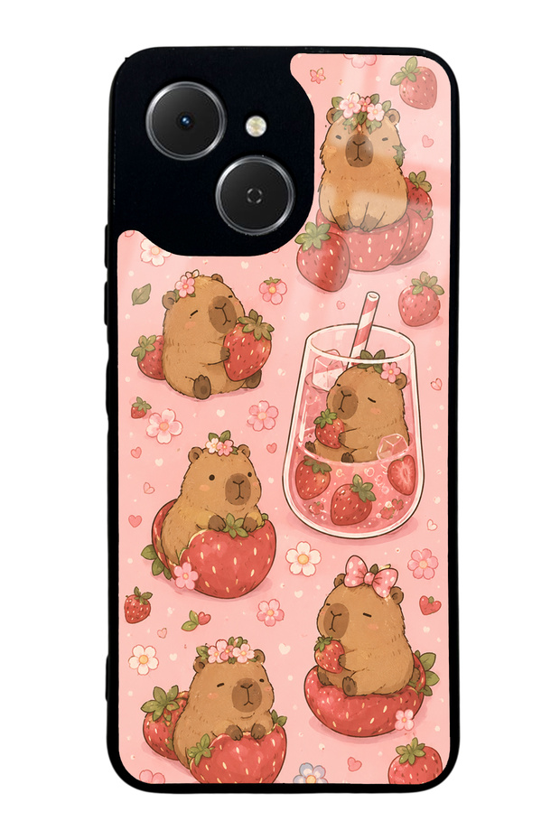 Tecno Spark 40C Strawberry Capybara Design Glossy Phone Case