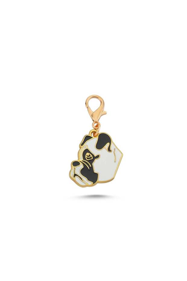 Boxer White Gold Plated Enameled Collar Accessory